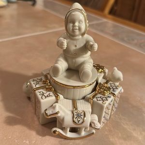 VTG 2 X’S HP Babies 1st Christmas LENOX Music Box